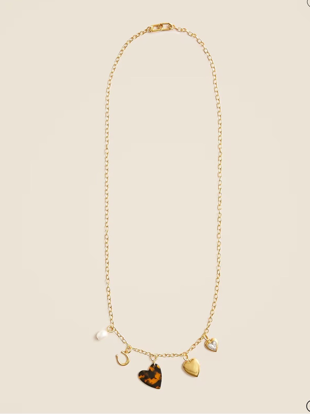 J Crew Heart Charm Necklace
